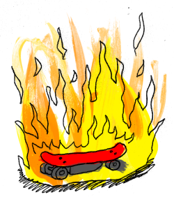 Rox Flame - Wellington New Zealand Artist - Electric Skateboard Crash